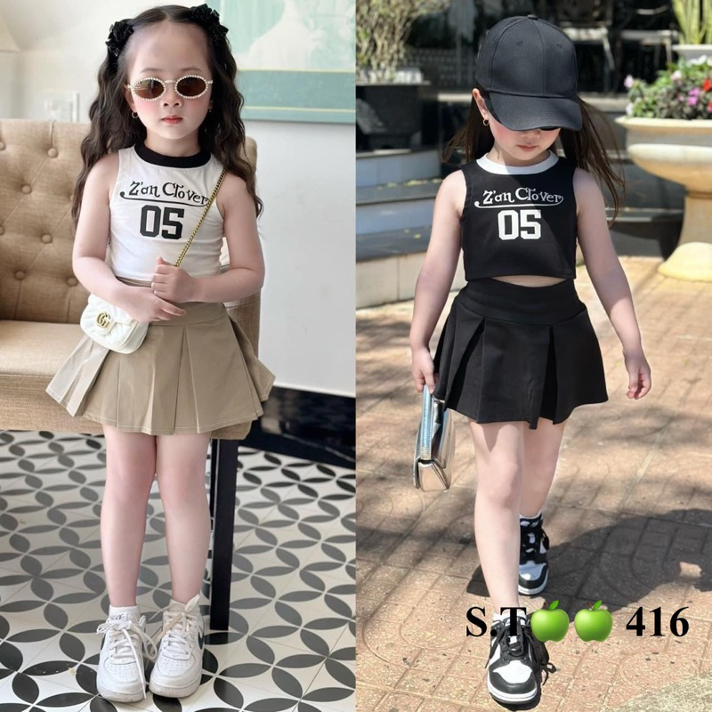 Set áo balo mix chân váy cho bé