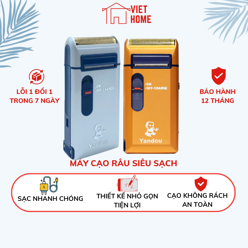 Máy cạo râu đa năng DELADEP  lưỡi ngang vỏ nhôm thiết kế nhỏ gọn lưỡi dao mỏng cạo sạch và nhanh chó
