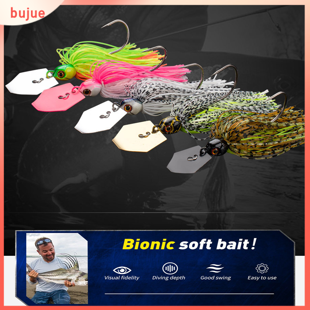 BUJUE Mềm Mồi Câu Cá Wobbler 7g/9g/12g/14g/21g Mồi câu không cỏ Bắt mắt 5 màu Lưỡi câu loại Dành cho cá bass Pike walleye