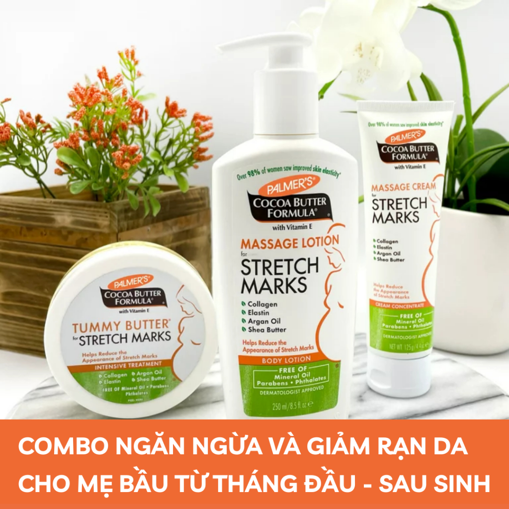Kem GIẢM rạn da cho bà bầu và mẹ sau sinh, rạn da tuổi dậy thì Palmer's Cream for Stretch Marks  - S