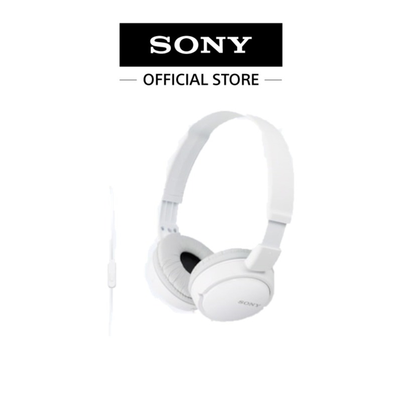 Sony Singapore MDR-ZX110AP/ MDRZX110AP On-ear Headphone with Mic (White) Singapore