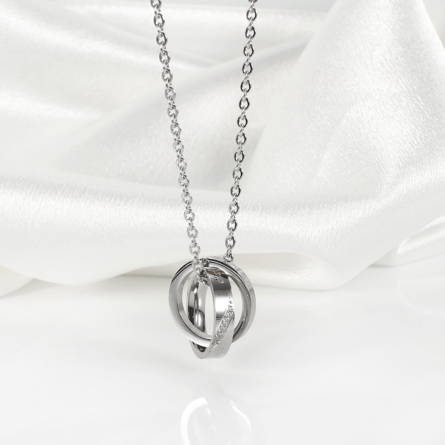 ™ Opk Ornament Ring Buckle Special-Interest Design Titanium Steel Couple Necklace Exquisite 【NEW】