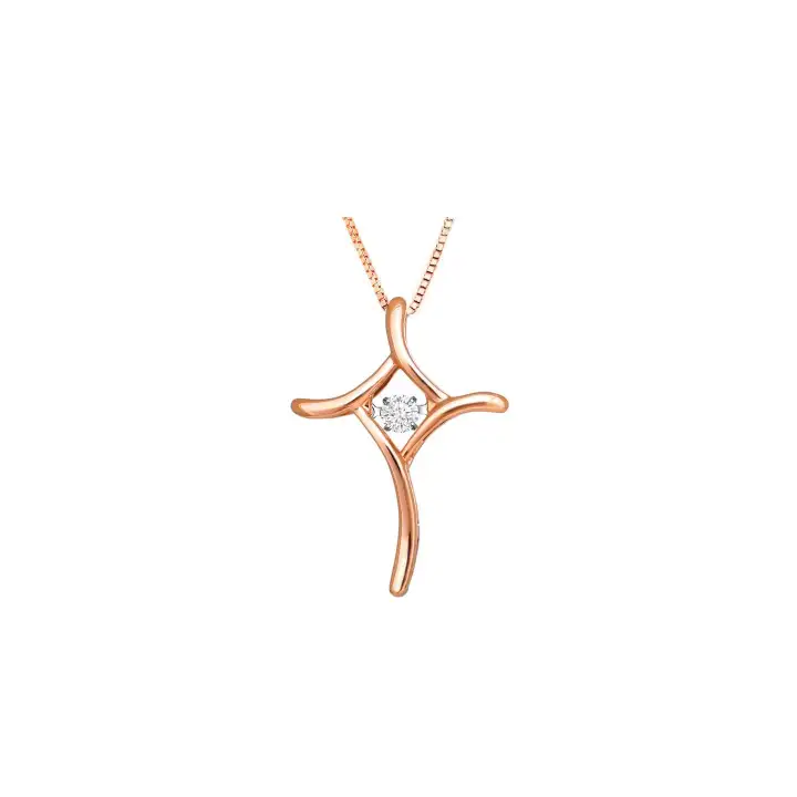 Goldheart Dazzlo Diamond 14K Rose Gold Pendant (with Free Chain)