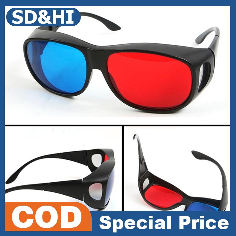 SD&HI แว่นตา3D สีแดงสีน้ำเงินกรอบสีดำสำหรับมิติ anaglyph TV ภาพยนตร์ DVD เกม ราคา 38 บาท*ส่งฟรี