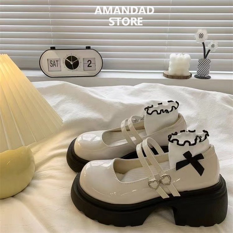 QiaoYiLuo Mary Jane women's shoes thick heel French style shoes with skirt new Japanese jk thick-soled leather shoes