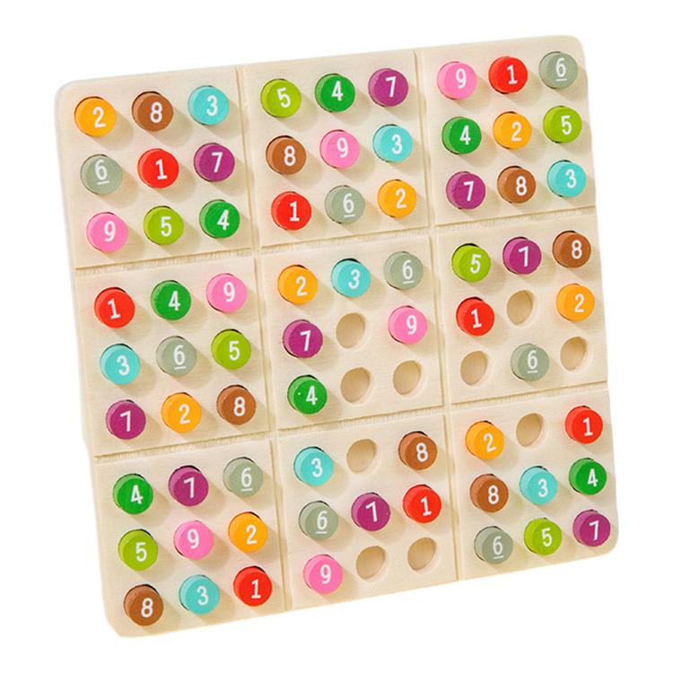 Wooden Sudoku Board Game Wooden Rainbow Sudoku for Kids Number Thinking Game Brain Teaser Desktop Toys Math Brain Teaser Toys for Kids 3 usefulness