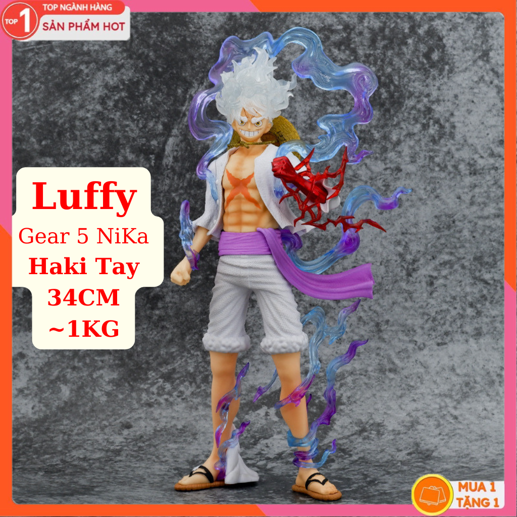 Mô hình luffy gear 5 tay haki 34cm mô hình one piece cao cấp, figure mô hình anmie one piece luffy vua hải tặc