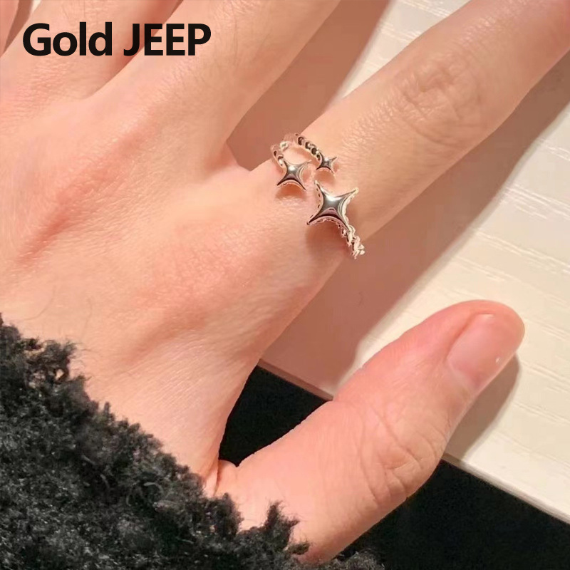 Nhẫn Ngôi Sao Instagram Cảm Giác Cao Cấp, Nhẫn Mở, Nhẫn Cặp Đôi Có Thể Điều Chỉnh Kích Thước