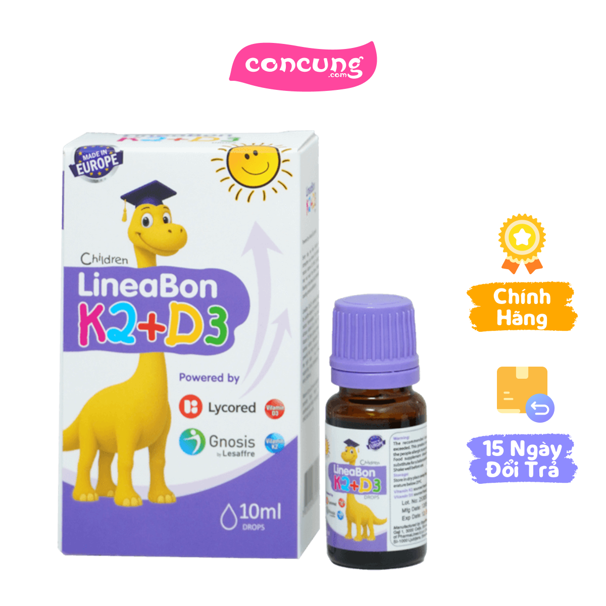 Thực phẩm bảo vệ sức khỏe LineaBon K2 + D3 ( Giao bao bì ngẫu nhiên)