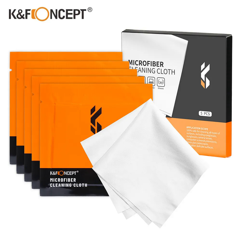 K & F khái niệm 5 gói riêng chân không bọc sợi nhỏ làm sạch vải cho ống kính máy ảnh kính điện thoại màn hình LCD
