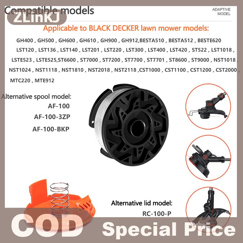 ZLinKJ สปริงฝาครอบเครื่องตัดหญ้าแบบไร้สายสำหรับ AF-100-3ZP สีดำ ราคา 49 บาท*ส่งฟรี