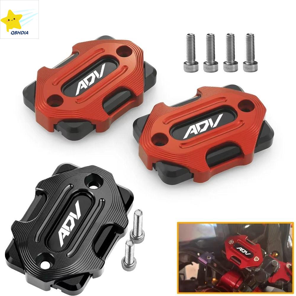 QBHDIA 2Pcs Hợp kim nhôm Nắp cốc dầu xe máy có ốc vít Độ bền nâng cao Nắp bình chứa dầu phanh Công cụ tăng cường hiệu suất Chất lượng cao cấp Nắp bình dầu xe máy Tay đua ADV
