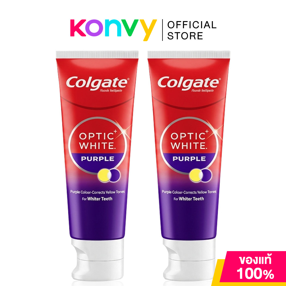 Colgate Toothpaste Optic White Purple [100g x 2pcs] ยาสีฟันคอลเกต อ๊อพติค ไวท์ เพอร์เพิล