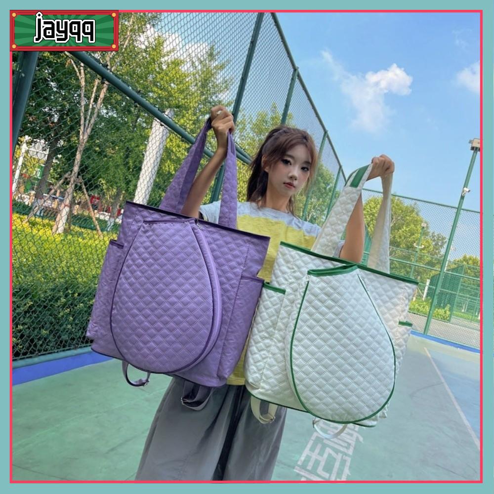 JAYQQ Nhẹ Túi xách tennis Đệm chần Cực lớn Ba lô cầu lông Phong cách Đa năng Túi vợt Pickleball dành cho phụ nữ và nam giới