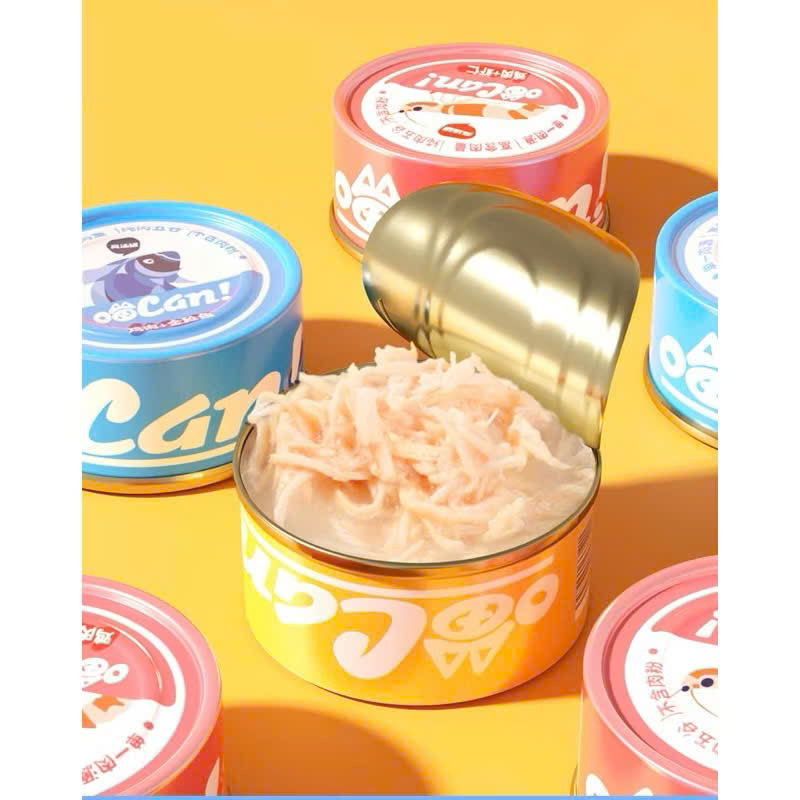 Pate Cho Mèo CAN Lon 85g - Pate Nội Địa Trung Từ Thịt Gà Mix Cùng Gà, Cá Hồi, Tôm
