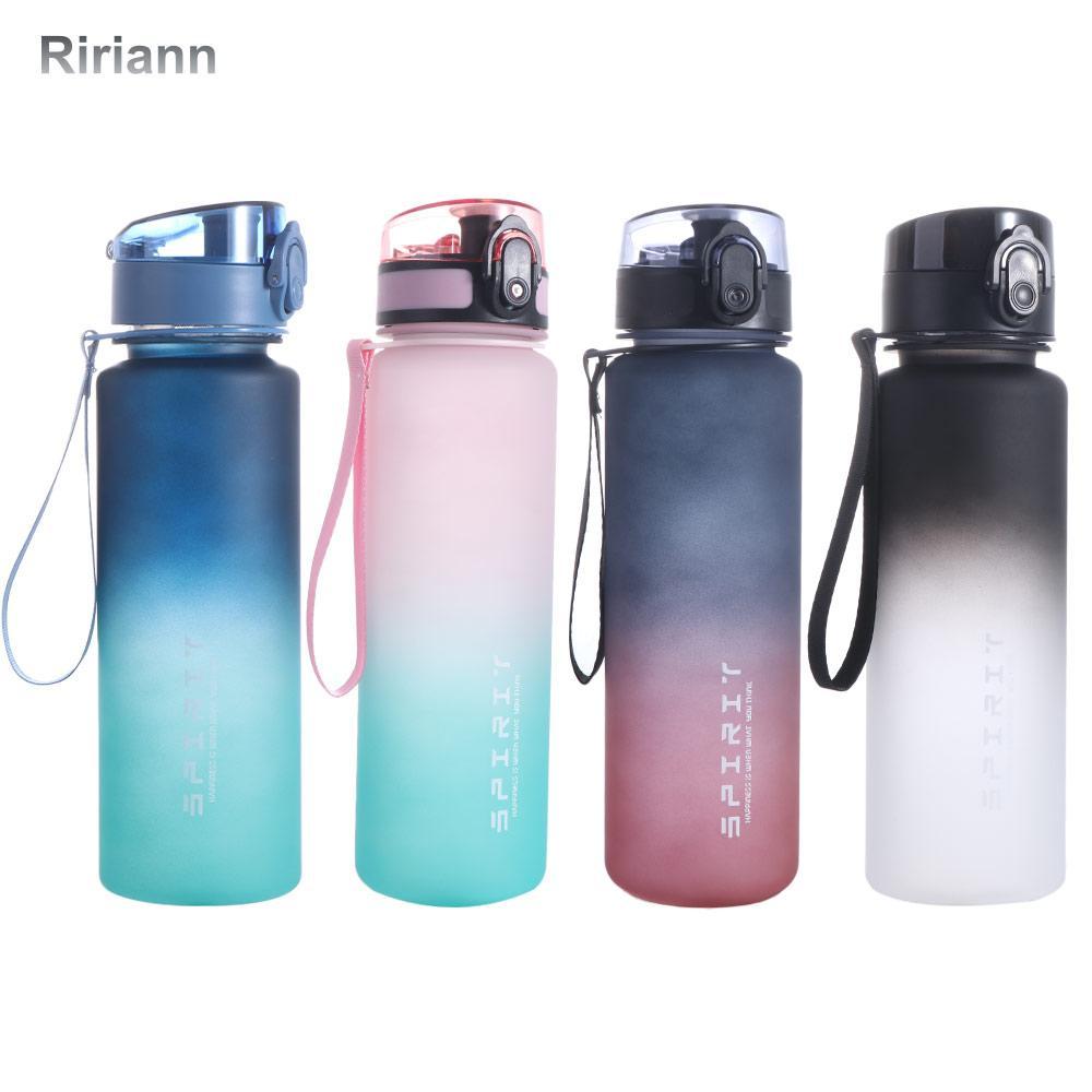 RIRIANN PC Bình nước thể thao 1 lít Màu chuyển sắc Sức chứa lớn Cốc nhựa nhiều màu chống rò rỉ Thời trang 500/800/1000ml Ấm đun nước thể thao dung tích lớn