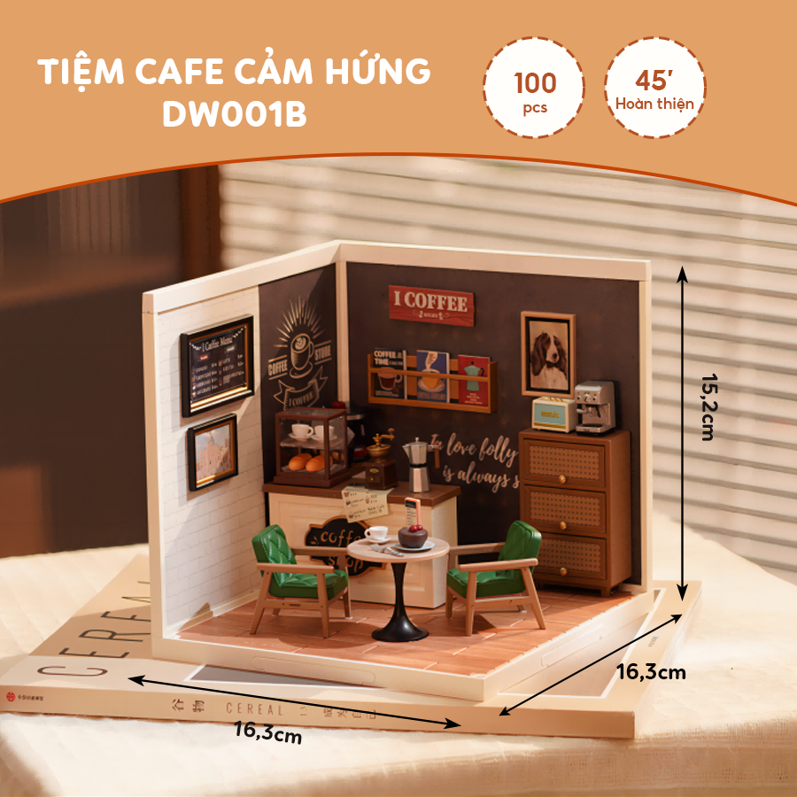 Mô Hình Nhà Búp Bê Robotime Tự Làm Bằng Nhựa Có Đèn Led Rolife Super Creator DIY Miniature House Cle
