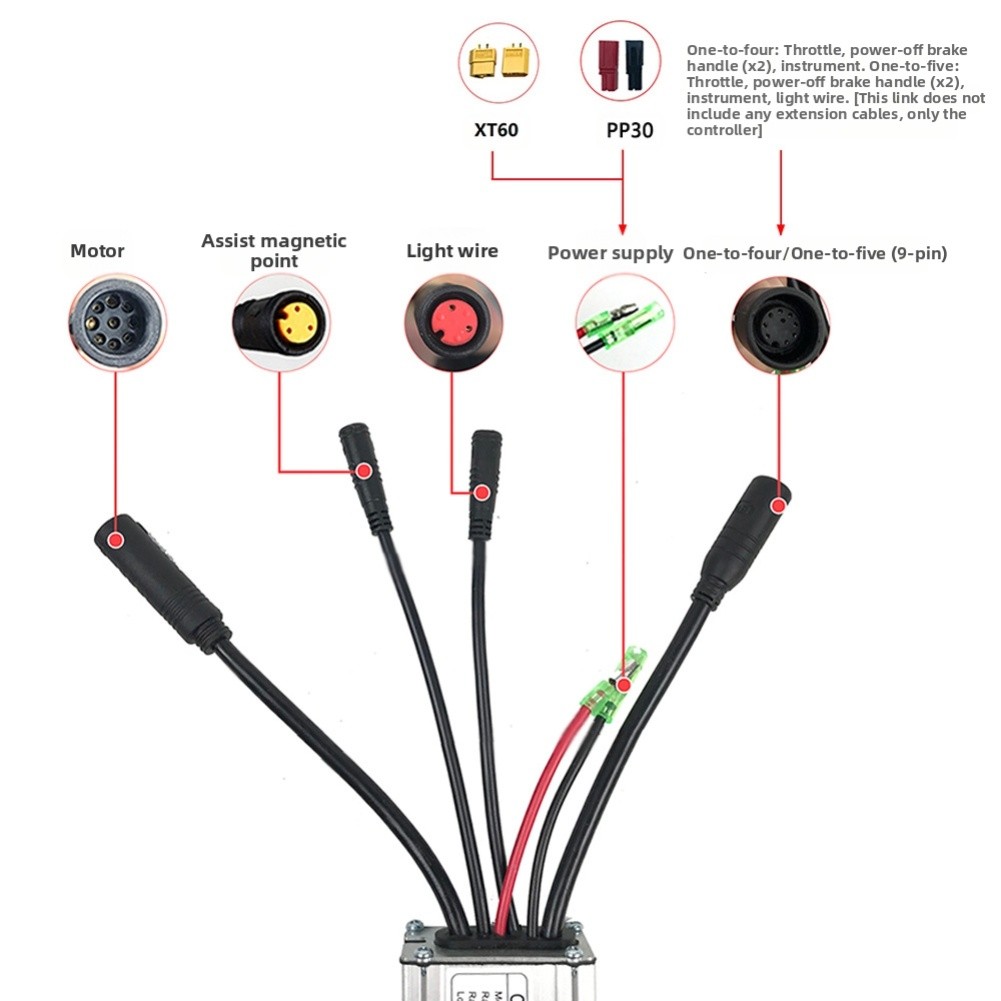 อุปกรณ์กีฬาและฟิตเนส FURONGHUA FURONHUA 36/48V สำหรับ KT 25A 750W 9 Pin สำหรับ EBike Brushless Sine WAVE Controller + Light Line ราคา 15,555 บาท*ส่งฟรี