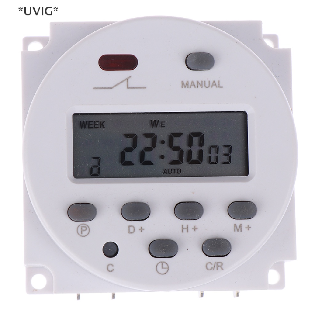 UVIG Digital timer DC /AC 12V 16A LCD display programmable timer OVP switch new