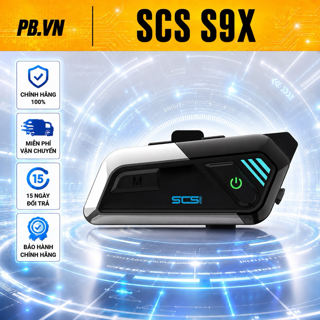 Tai Nghe Bluetooth Cho Nón Bảo Hiểm SCS S9X – Pin 1100mAh, Âm Thanh HiFi, Hàng Chính Hãng Cao Cấp