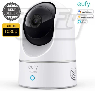 eufy Security 1080P Indoor Cam Pan & Tilt 360 cctv, Plug-in Security Indoor Video Camera with Wi-Fi, Human & Pet AI, Voice Assistant Compatibility, Motion Tracking, HomeBase Not Required anker