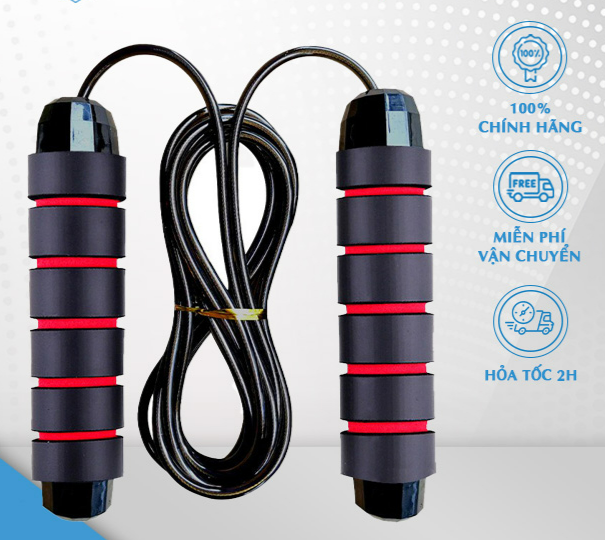 Dây nhảy lõi thép, dây nhảy thể lực tập thể dục giảm cân lõi thép cao cấp 2,7m chính hãng