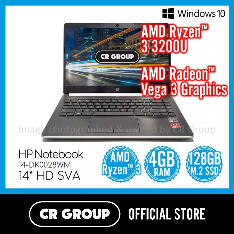 HP NoteBook DK0028WM 14 Inch HD | AMD Ryzen™ 3 3200U | 4GB DDR RAM | 128GB SSD | AMD Radeon™ Vega 3 Graphics
