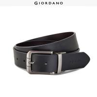 GIORDANO Men Belts Cowhide Leather Fashion Belts Brushed Steel Buckle Double-Sided Business Casual Belts 01136023