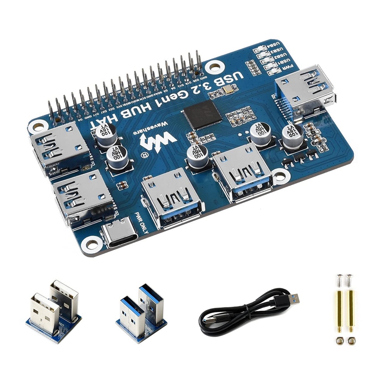 USB 3.2 Gen1 HUB HAT Expansion Board for 4 B 3 B+ 3 B 2B Zero Zero 2 W Zero WH,Plug and Play