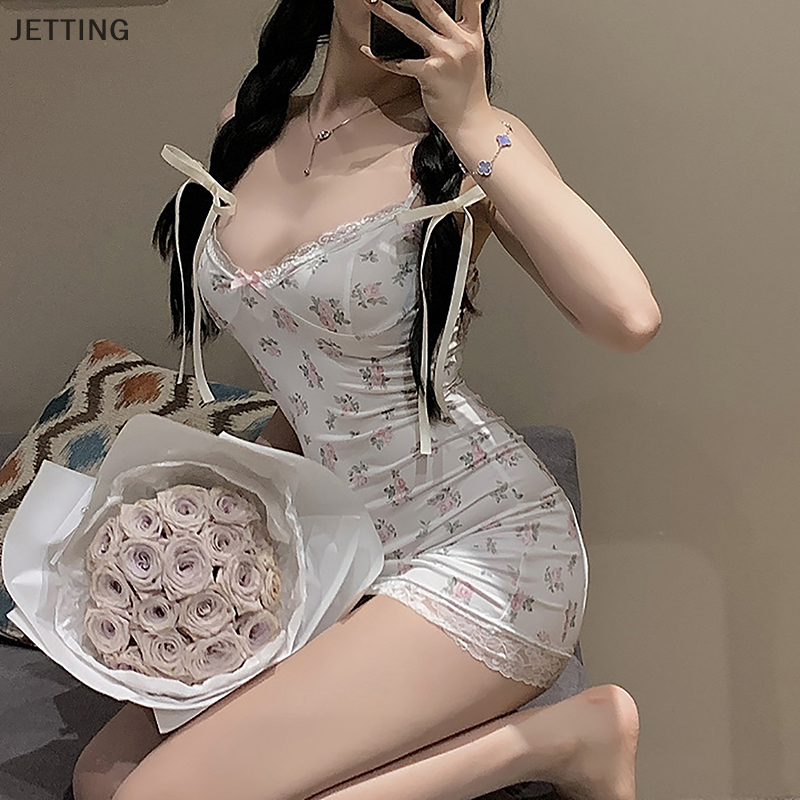Hot Sale Spaghetti dây đeo ren hoa đồ ngủ phụ nữ ngọt ngào Sexy Bodycon đêm Ăn mặc