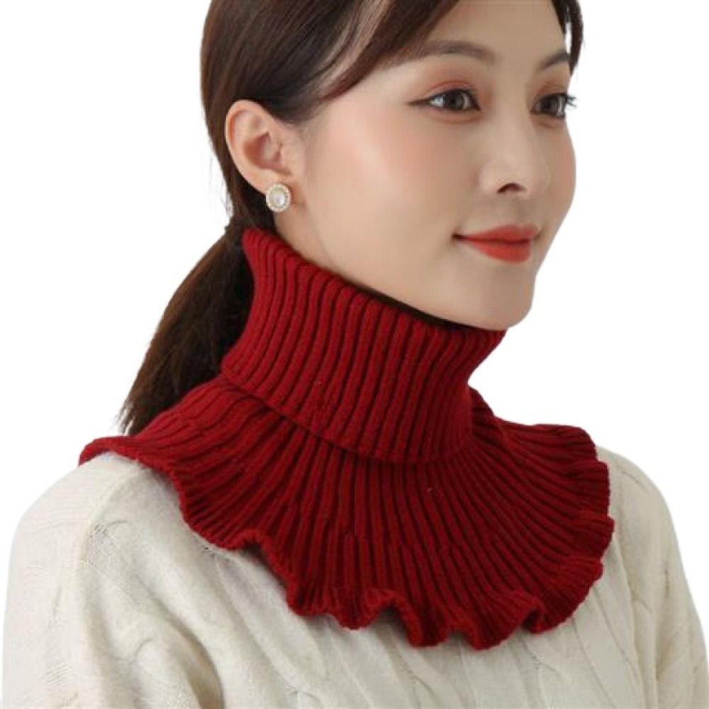 MIKI Chống gió Cổ áo giả dệt kim Có thể tháo rời Ấm áp Cổ Lọ Thời trang Mùa đông Khăn quàng cổ Nam Nữ - 5