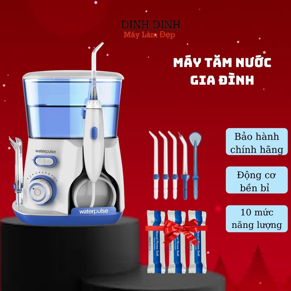 Tăm nước Waterpulse V300, máy tăm nước gia đình vệ sinh răng miệng tại nhà kèm 5 đầu tăm AZ Oralcare