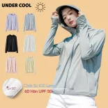 Áo Khoác Chống Nắng Nữ UNDERCOOL UPF50+ Đổi Màu Logo Chất Lụa Băng Mát Dáng Xuông Che Nắng Tối Ưu Có Túi Tiện Lợi ACN07
