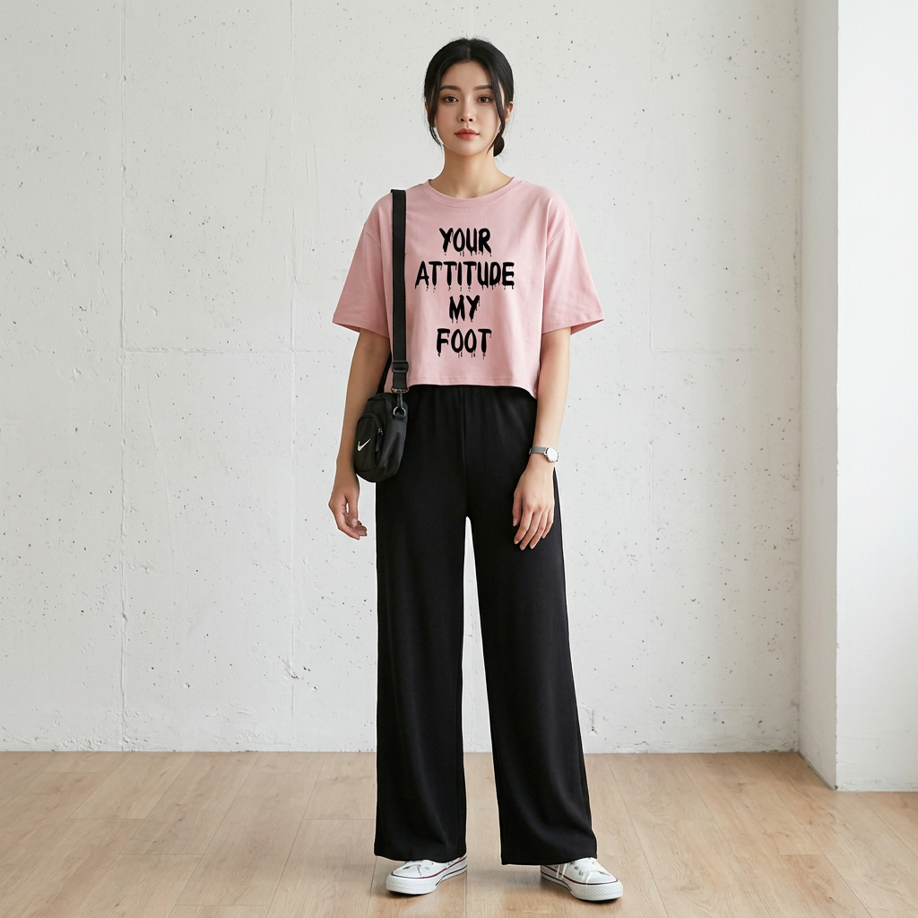 Crop Top & Pant for Women Summer Soft and Comfy Material Plus Size Top & Wide-Leg Pants Set with Printed Graphic Available in Multiple Colors
