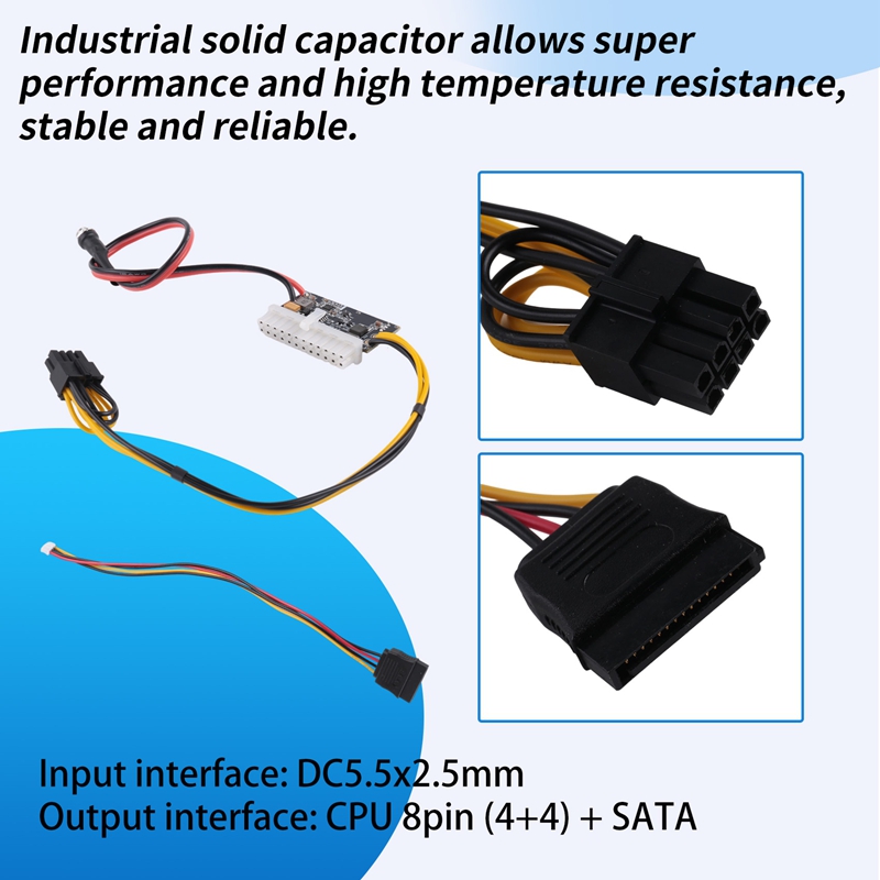 Stable- <br>High Power 300W 12V DC5.5X2.5MM Input DC-ATX PSU ATX Switch Mining PSU 24Pin MINI ITX DC ATX PC Power Supply ATX Power Supply 12V 300W Power Supply Giá 505,000 Đồng*Miễn phí vận chuyển