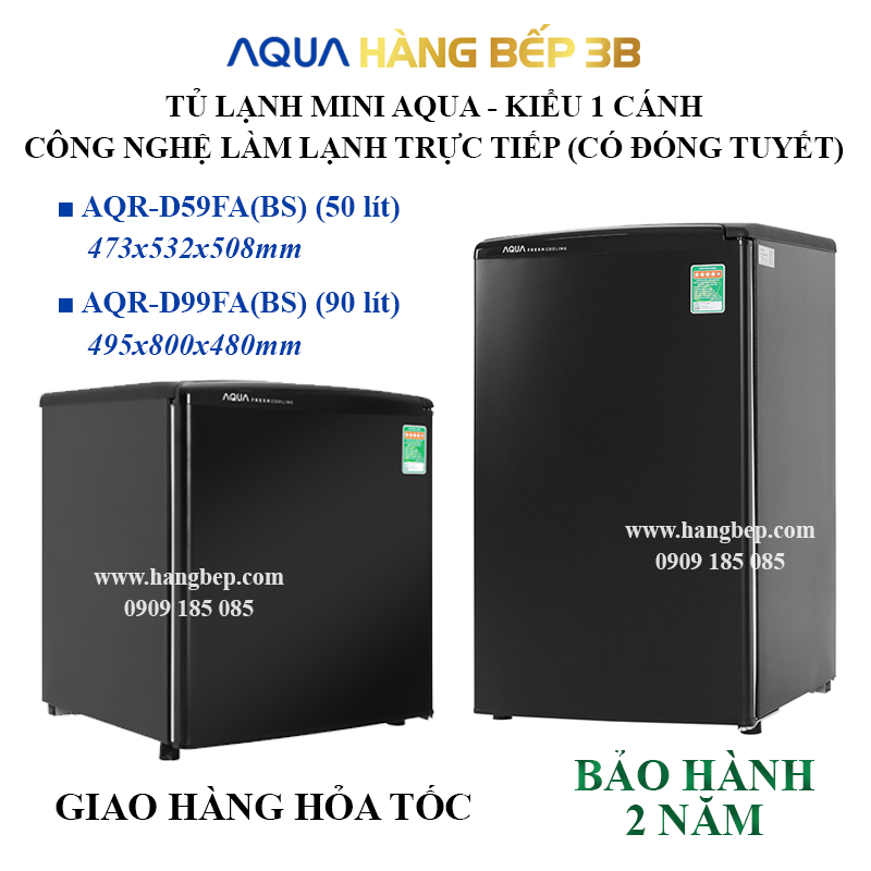 Tủ lạnh mini Aqua AQR-D99FA(BS) 90 lít - AQR-D99FA(BS) 50 lít
