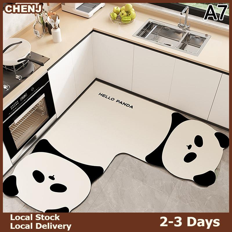 CHENJ fast delivery L-hình dạng thấm sàn nhà bếp Mat Mat dài Diatomite nhà bếp Thảm mềm có thể giặt thảm màu rắn lối vào phòng tắm Thảm chùi chân