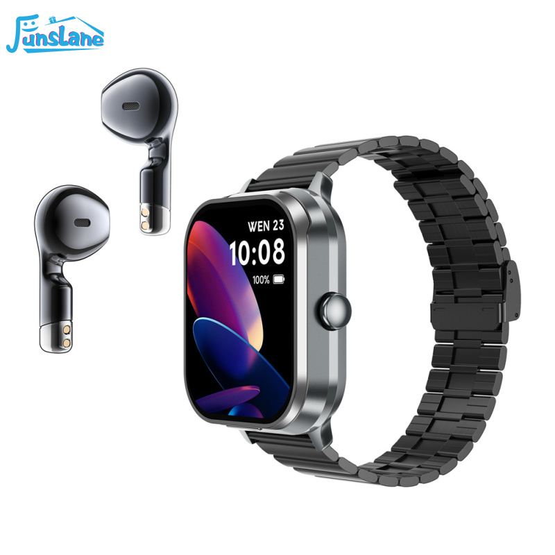 FunsLane D8pro Smart Watch With Earbuds V5.3 Earphones Smartwatch Sports Fitness Tracker Health Monitor Compatible For IPhone Android ราคา 1,061 บาท*ส่งฟรี