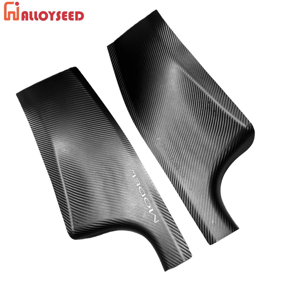 Cửa sau sill tấm đệm bảo vệ mũi giày carbon fibre cửa sau sill bìa chống mòn ngưỡng Dải hãm xung chống trầy xước cho Tesla mô hình y