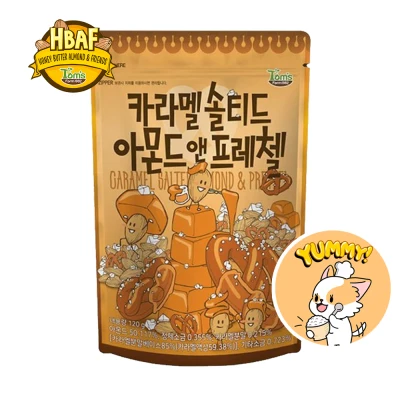 [TOM's farms] Caramel Almond & Pretzel 210g / Korean Almond Snack / Gilim Tom's Farm / Almond / Korea Almond / Tom's Almond