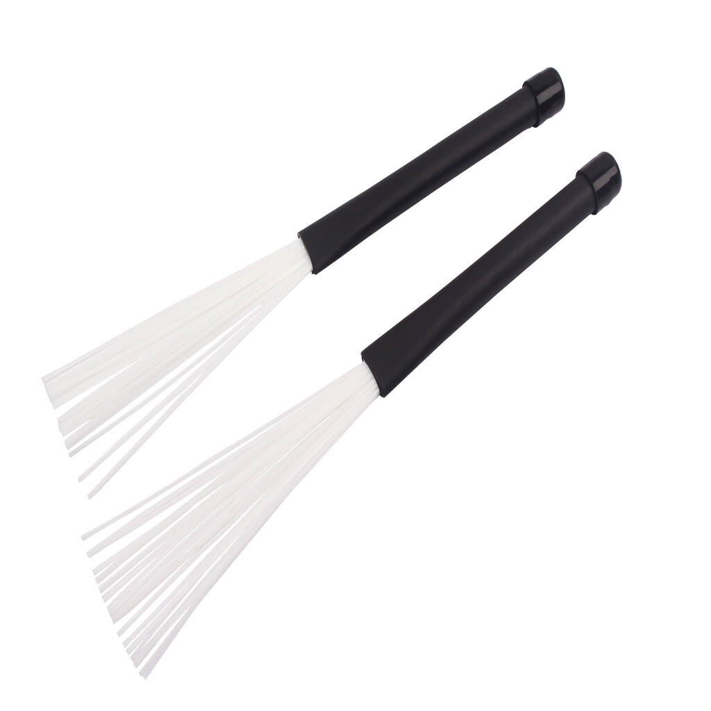 LazaraSport 2 Cái Trắng Nylon Trống Gậy Bàn Chải Dùi Trống Cao Su Xử Lý Rock Jazz