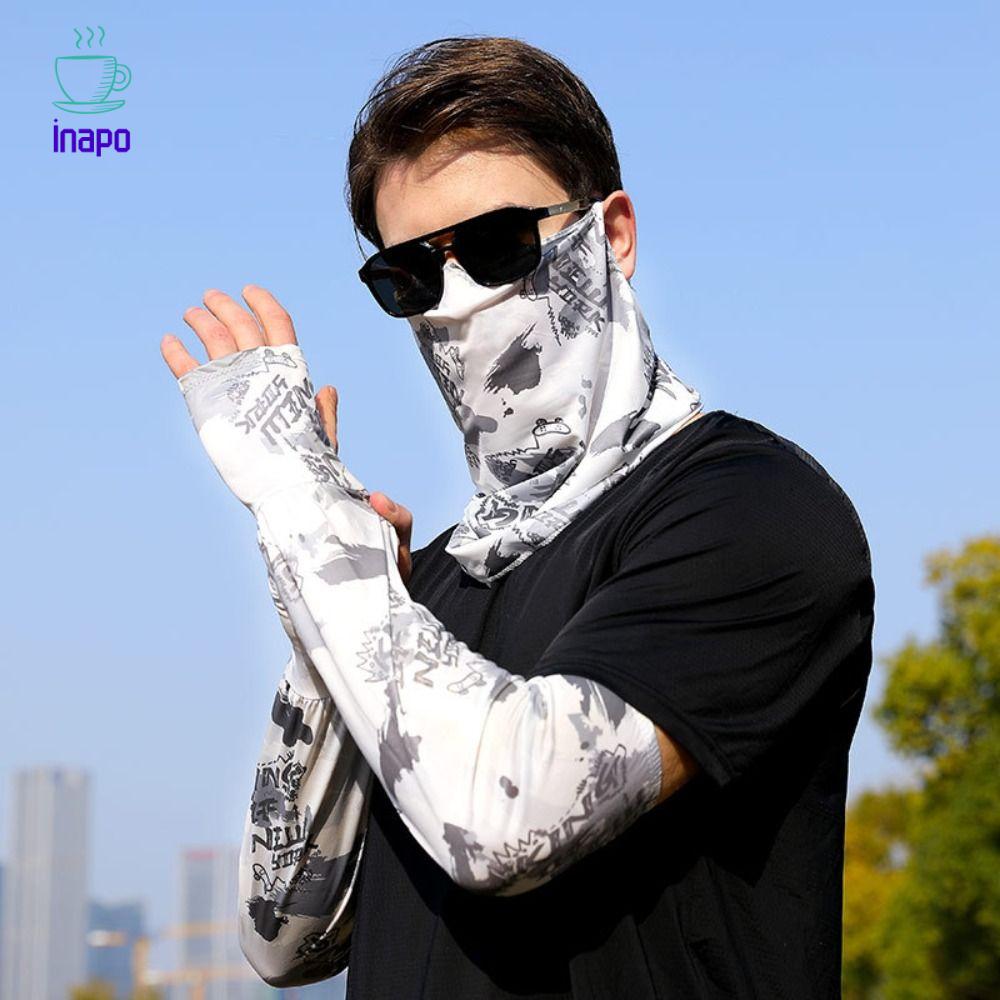 INAPO Màu trơn nạ lụa băng Che Chống tia UV Khăn chống nắng Đàn hồi Bọc cổ nạ leo núi Nam
