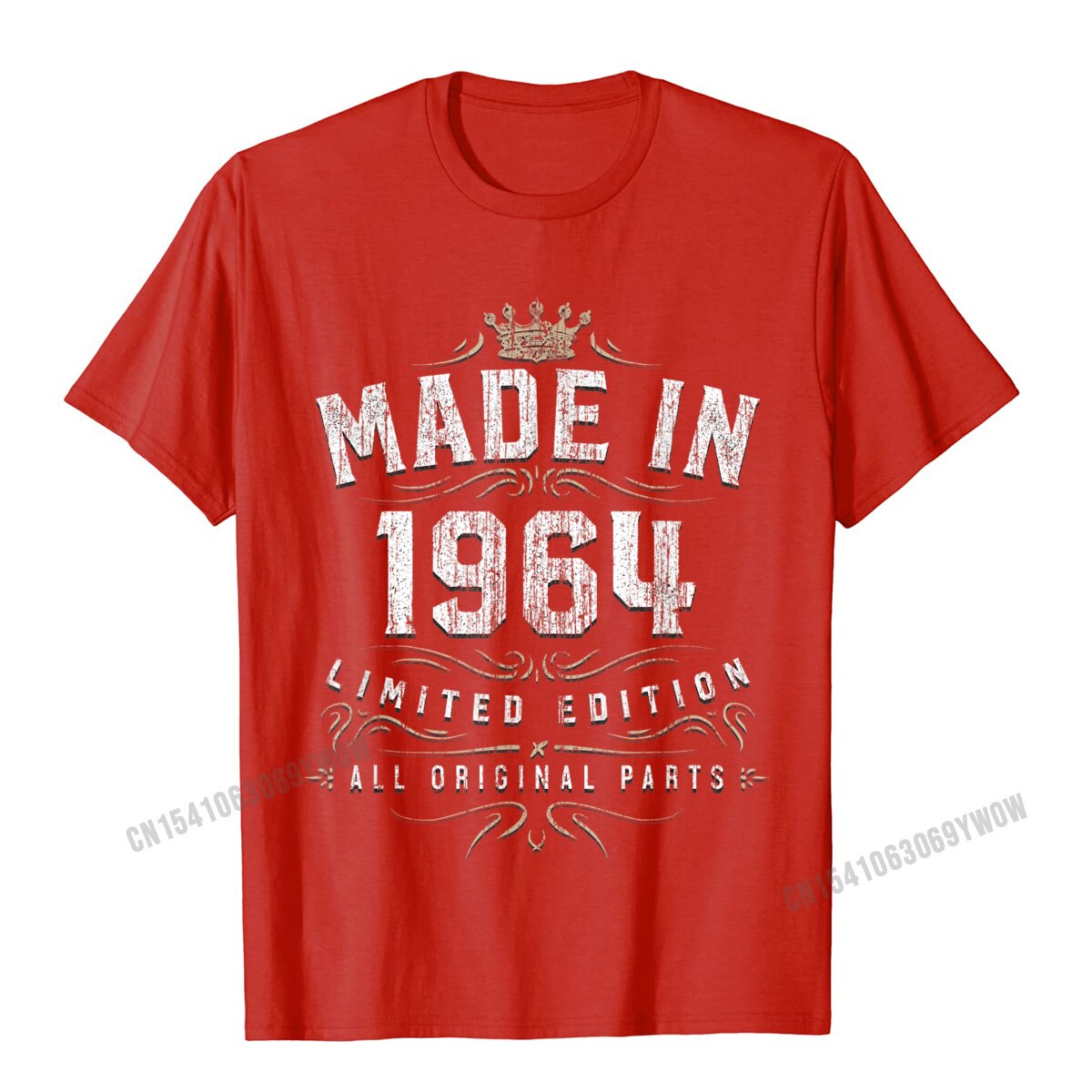 Camisa Family T Shirt for Men Cotton Fabric Father Day Tops Shirt Simple Style Tops & Tees Short Sleeve Prevalent Round Collar Made In 1964 Shirt Birthday 55 Limited Edition Image Gifts__994 red