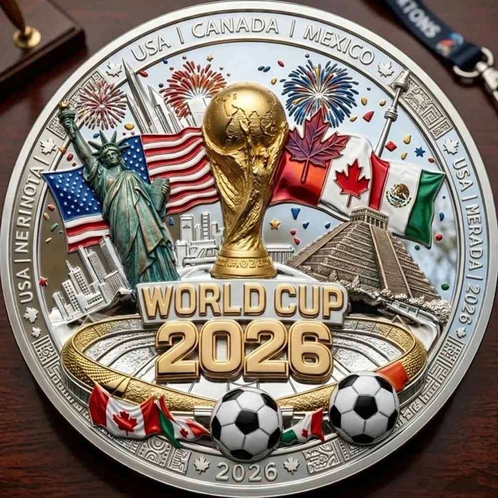 2026 FIFA World Cup USA Canada Mexico Commemorative Coin Collectible Souvenir dia 4CM