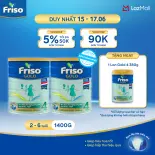 [Tặng 1 Lon Gold 4 380g] Bộ 2 Lon Sữa Bột Friso Gold 4 1400g/lon (cho trẻ từ 2-6 tuổi)