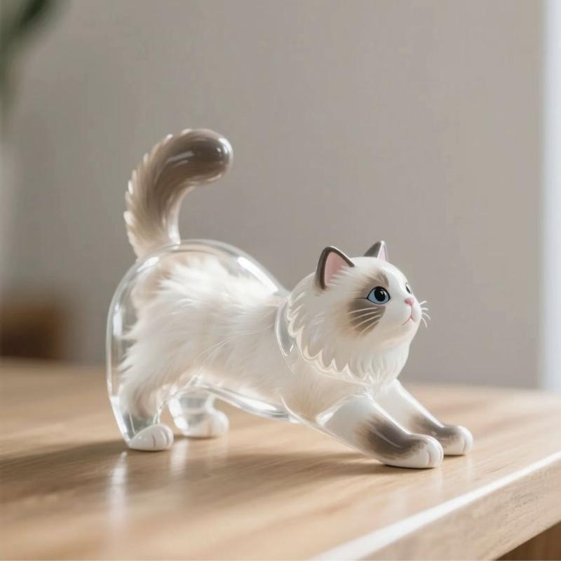 PICOK Phim Hoạt Hình Mèo Hình Dạng Con Chó Mèo Tóc Lưu Trữ Hộp Tóc Trong Suốt Chải Chuốt Pet Tóc Keychain DIY Handmade Keyring Mặt Dây Chuyền Ba Lô - 7