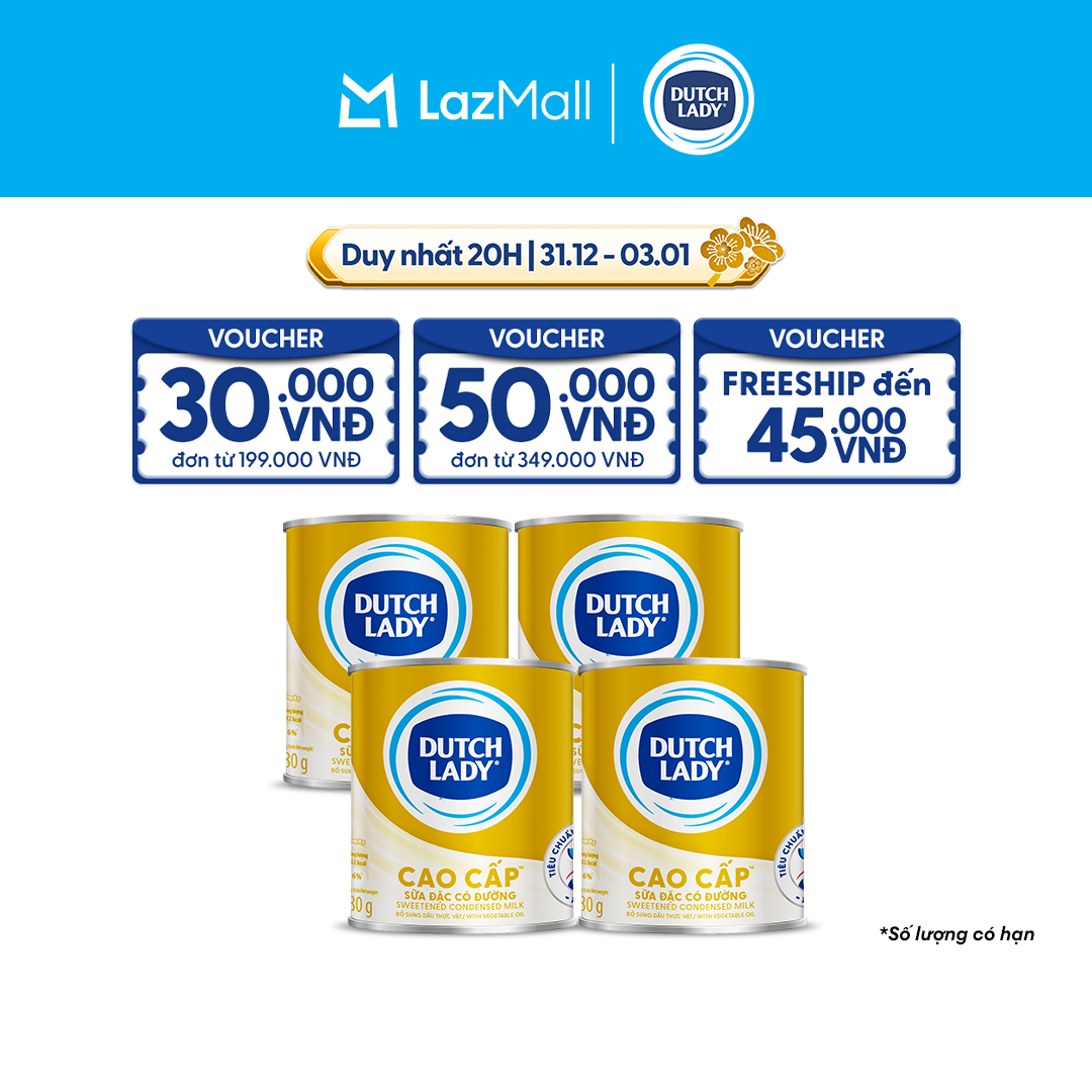 Combo 4 Lon Sữa Đặc Có Đường Dutch Lady Cao Cấp Lon 380g lon