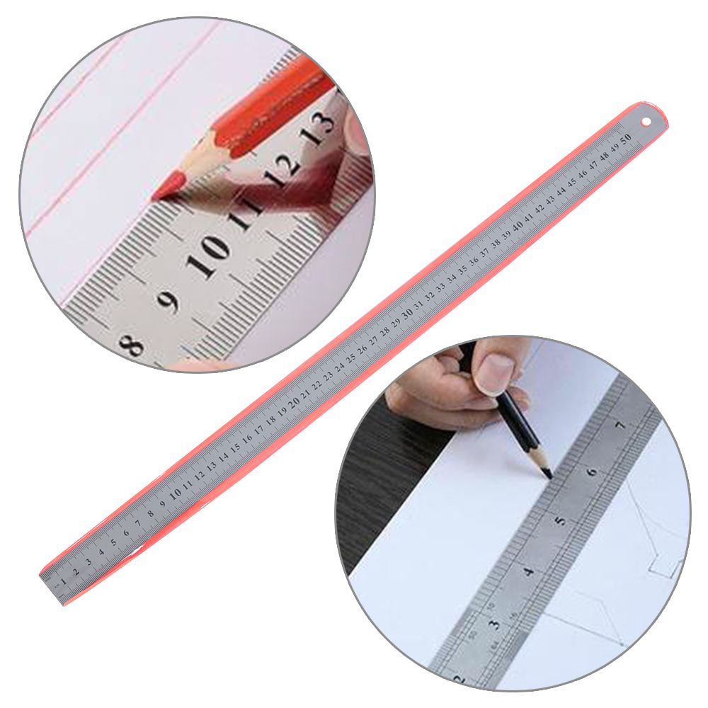Mrchua 30/50mm chính xác Metric Đế công cụ đo kim loại hai mặt thép không gỉ Metric/inch thước thẳng
