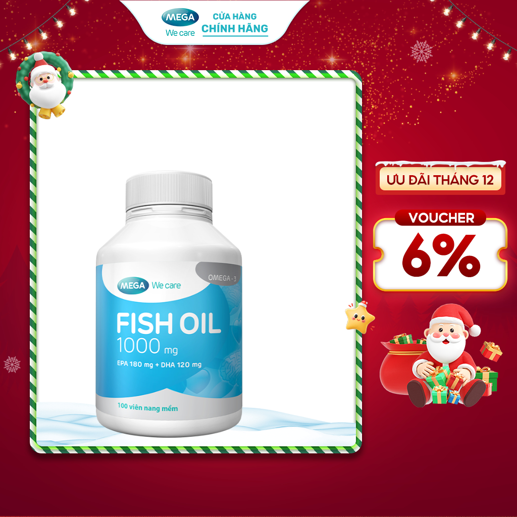  Thực phẩm bảo vệ sức khỏe FISH OIL 1000MG bổ sung DHA và EPA cho cơ thể tốt cho thị lực và não bộ  100 viên  