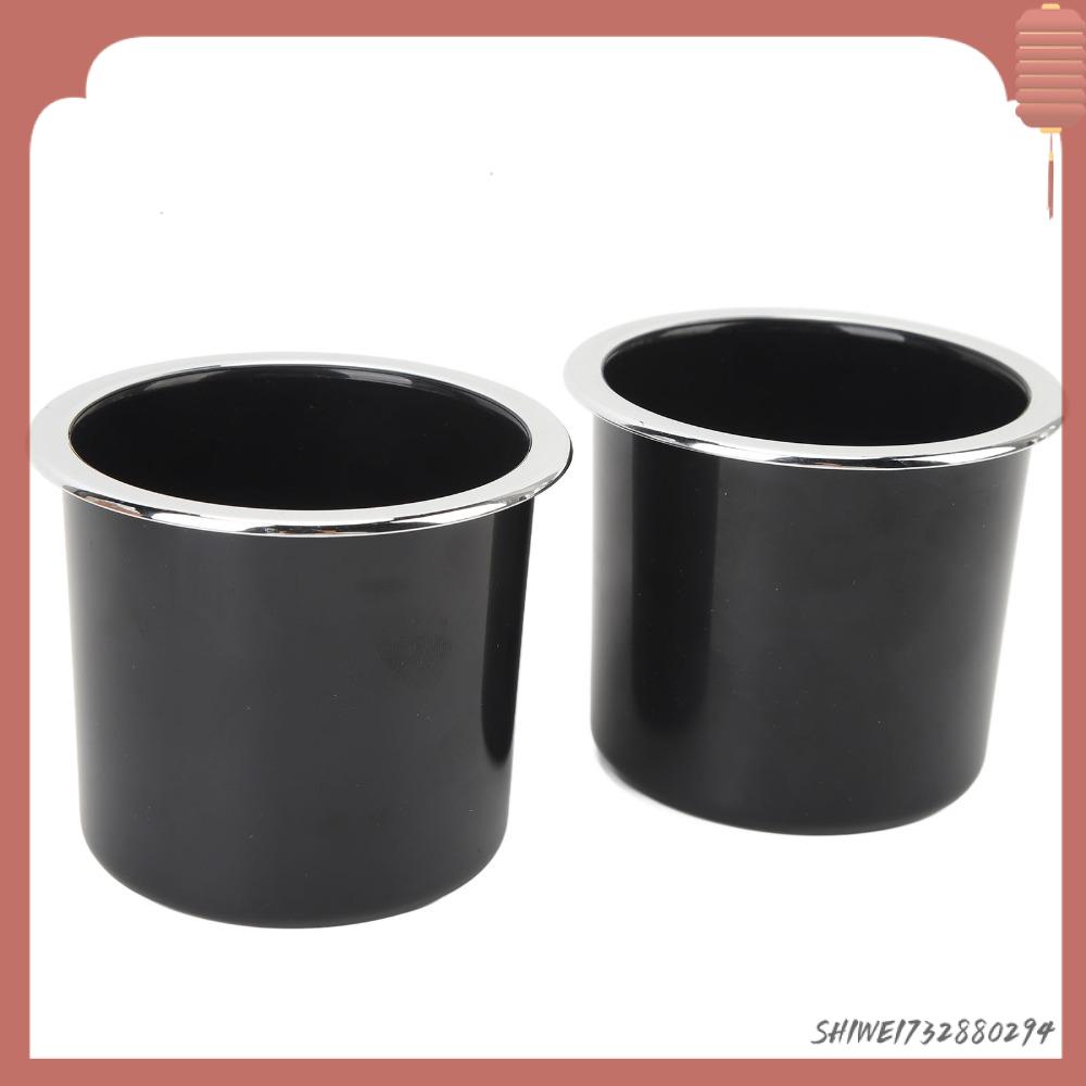 SHIWEI732880294 2 Pcs với các cạnh mạ bạc Giá đỡ cốc Đen 73mm Giá đỡ lon Hỗ trợ ổn định 2,87 inch Giá đỡ cốc RV Thuyền
